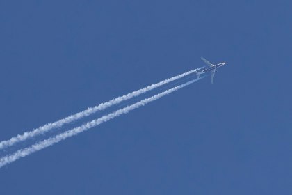 An aircraft in the sky