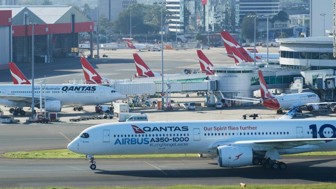 Airbus A350-1000 with Qantas Livery at Sydney Airport