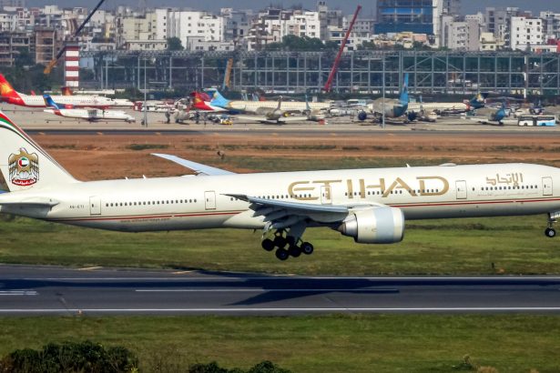 Etihad Airways Boeing 777 on the runway