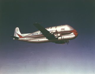 Boeing 377 "Pregnant Guppy" in flight