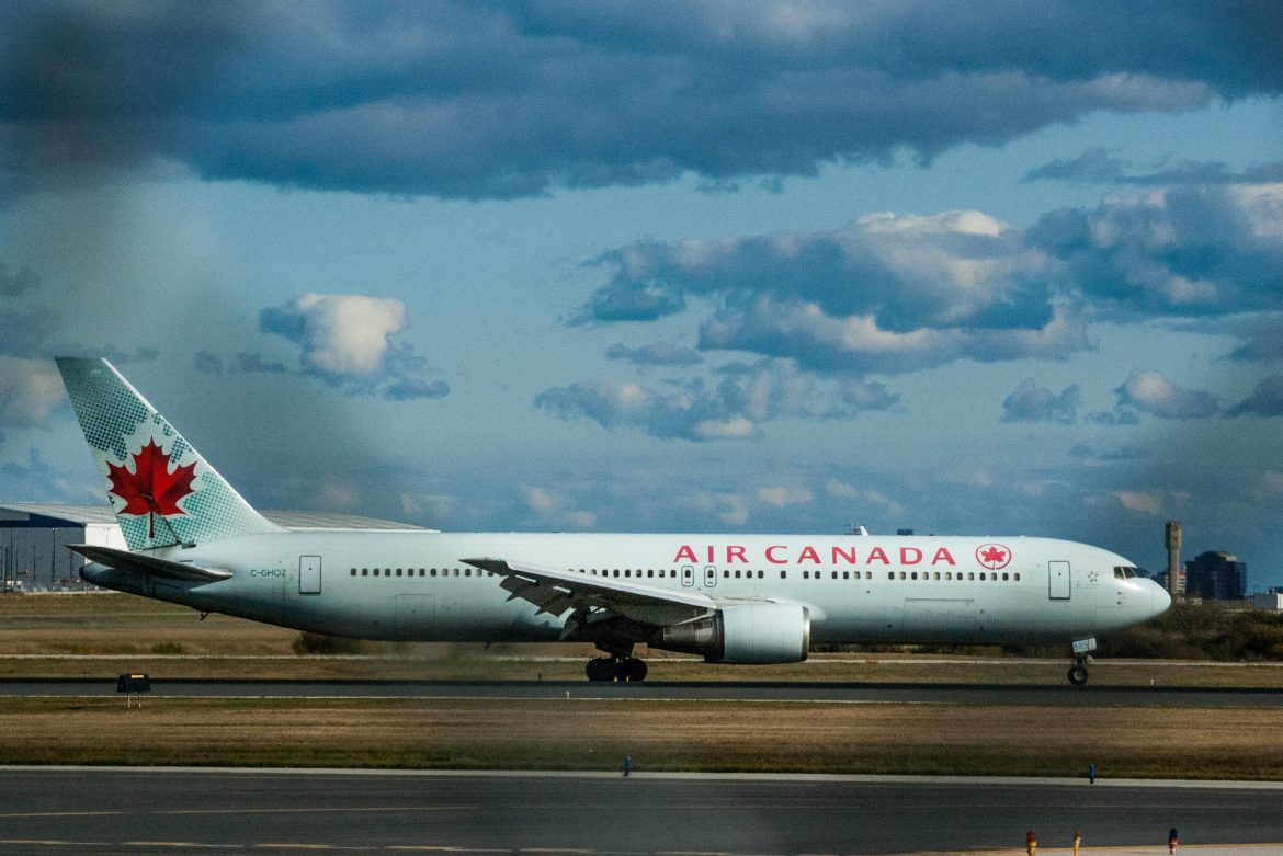 Air Canada B763 airplane on the runway in Toronto