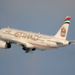 Etihad Airways Airbus A320 taking off