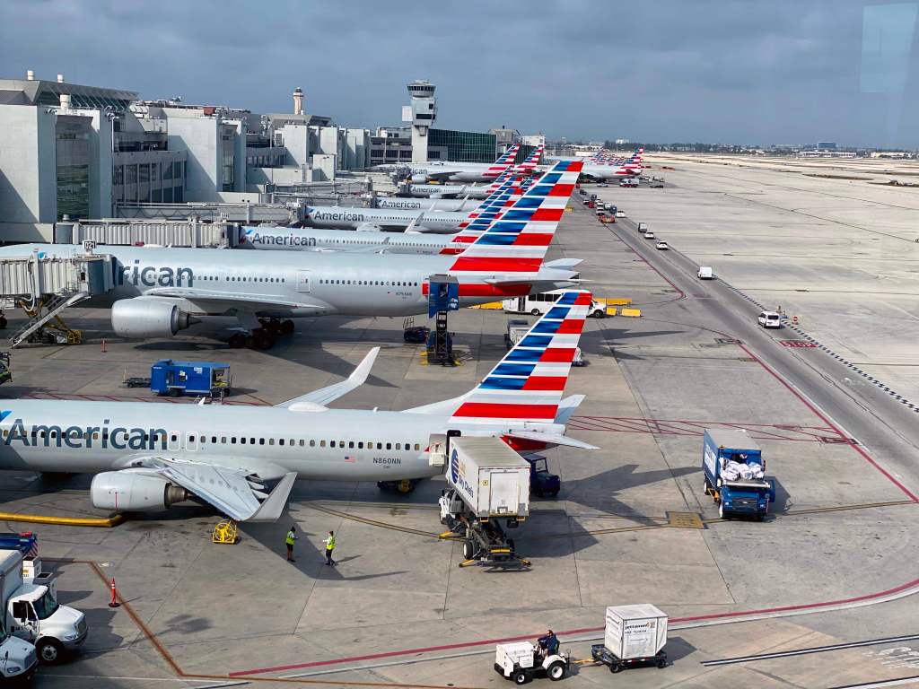 American Airlines fleet of aircraft at Miami International Airport