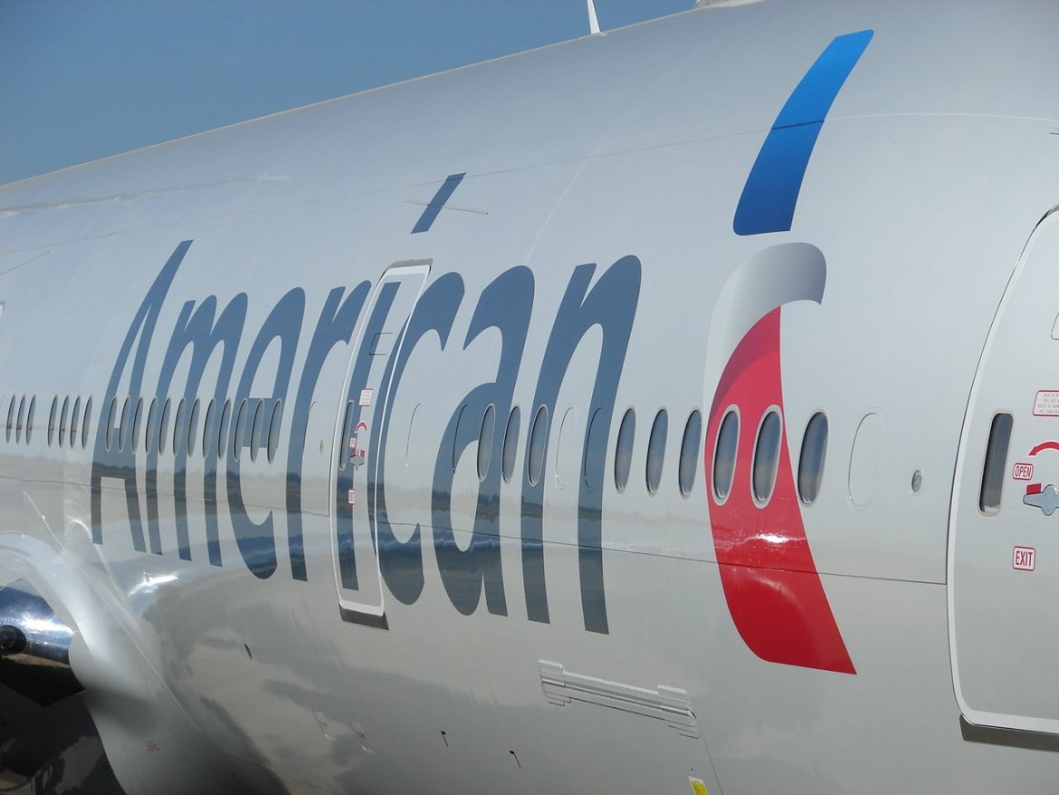 American Airlines close-up view