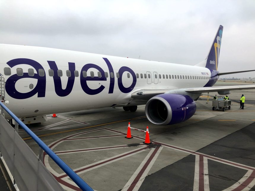 Avelo Airlines 737-800 at Hollywood Burbank Airport N801XT