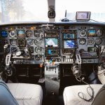 The image of a plane cockpit.