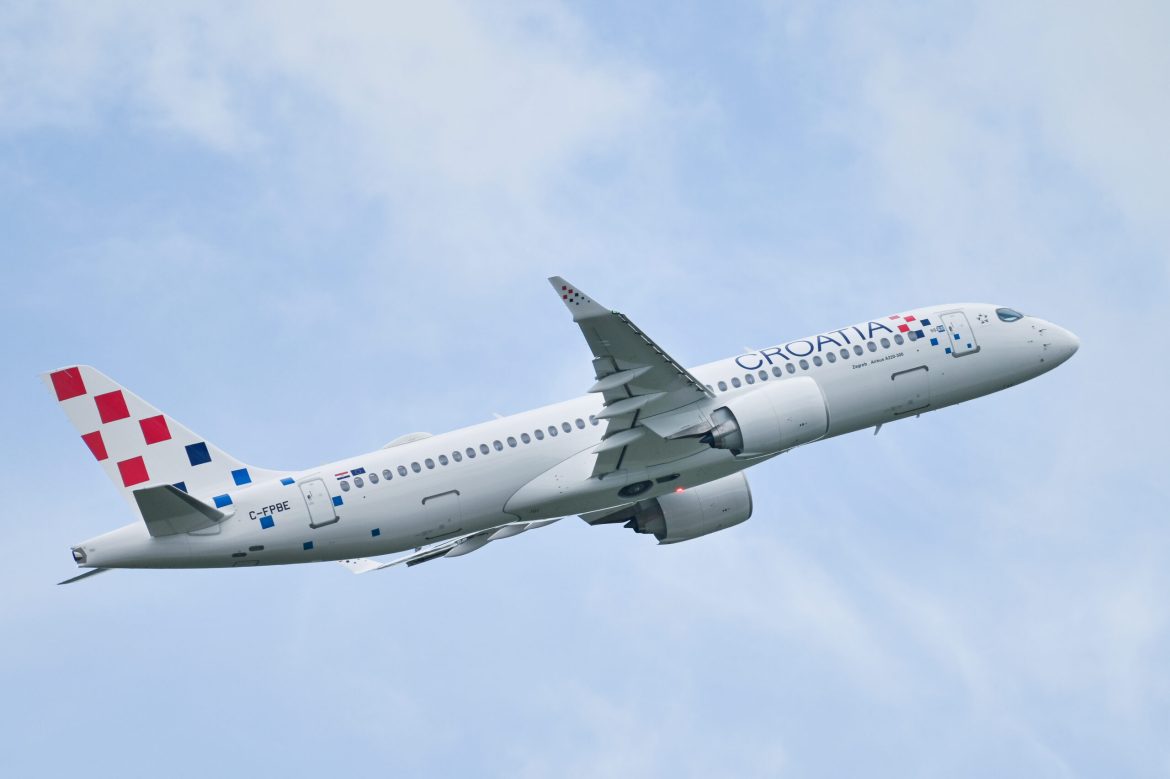 Croatia Airlines first Airbus A220 in the sky