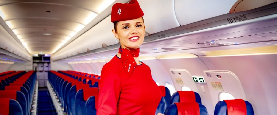 A smiling air hostess