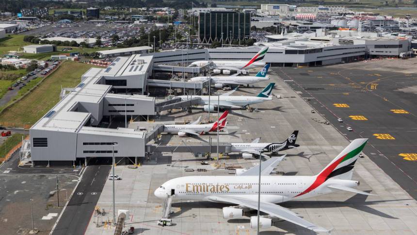 Aerial view of Auckland Airport