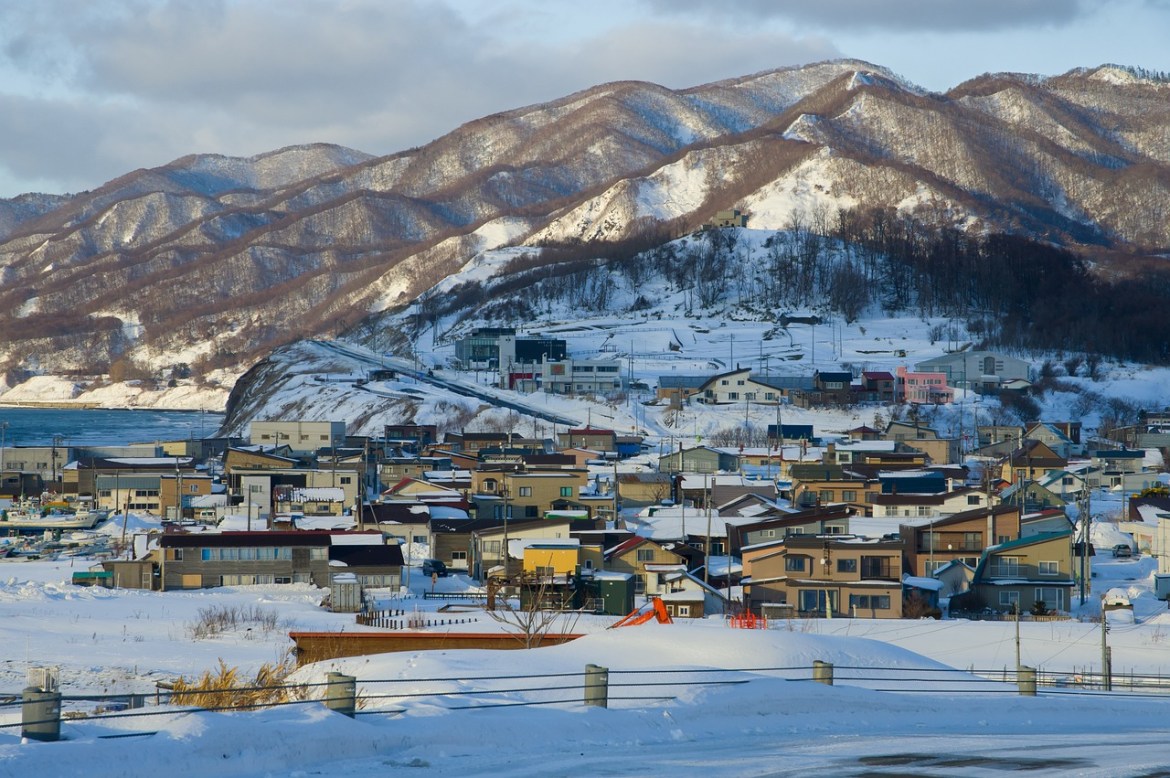 The image of winter view in Hokkaido, Japan.