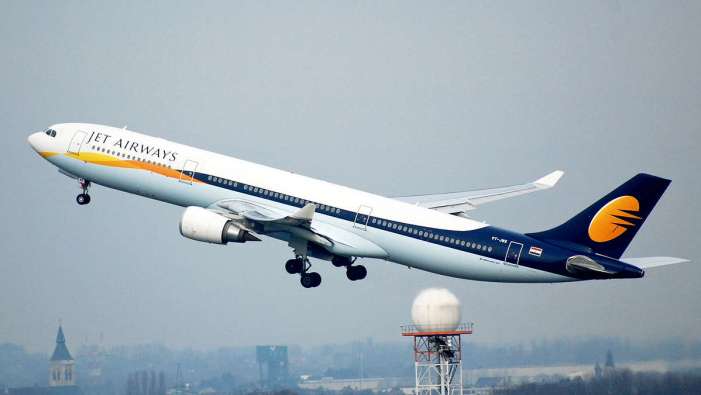 Jet Airways aircraft taking off 