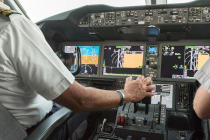 Pilots in the cockpit