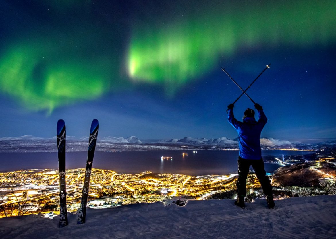 Aurora Borealis from Narvik Ski Resort © Visit Norway