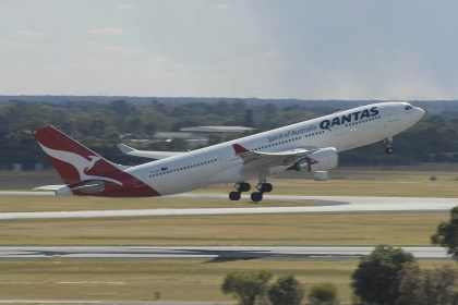 Qantas A330 taking off