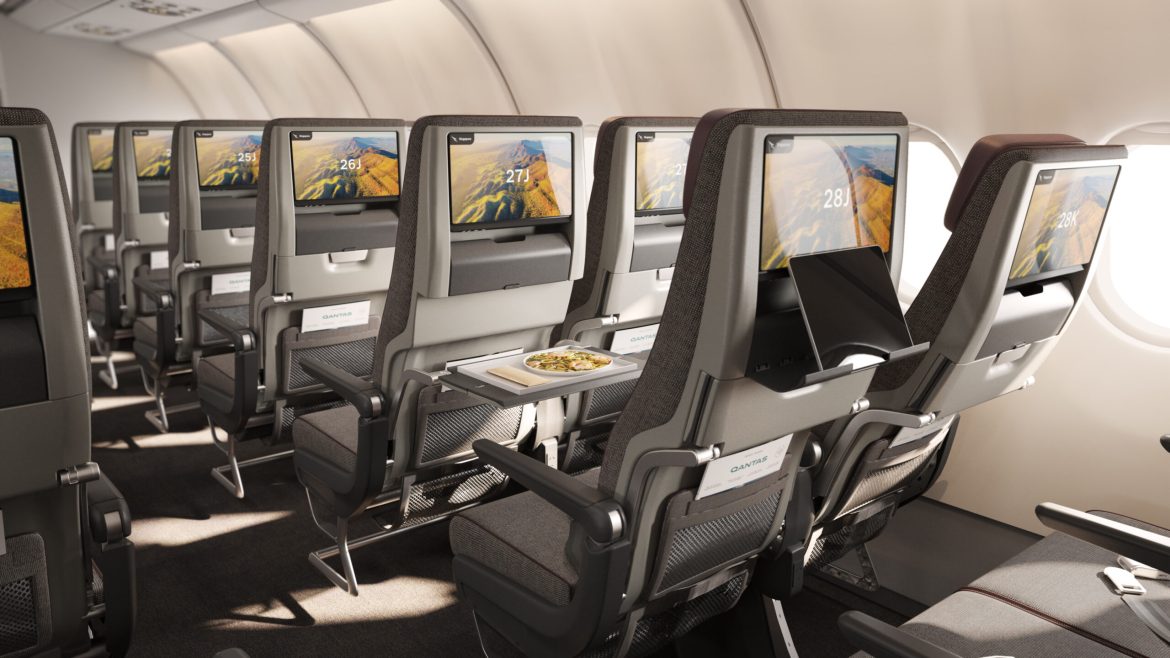 Qantas Seat Upgrade with Entertainment Screens 