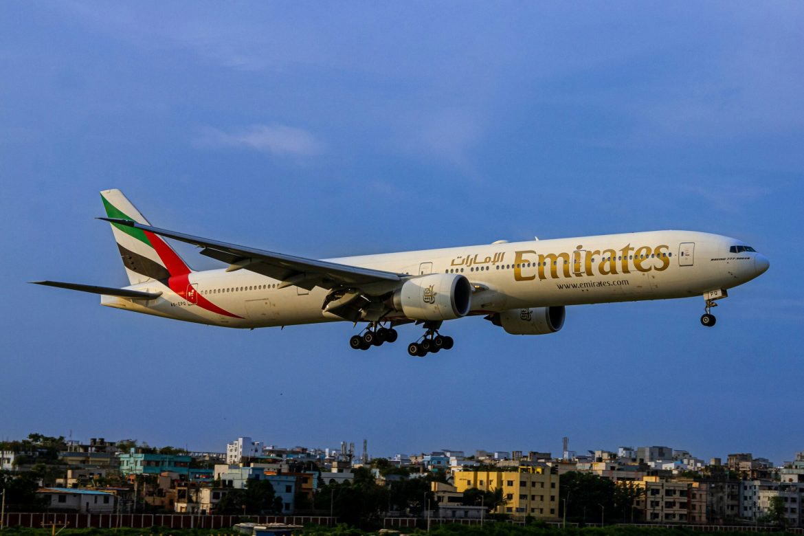 Emirates plane in the sky