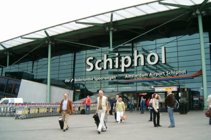 The entrance to Schiphol Airport