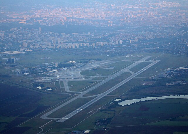 The image of Sofia Airport right after takeoff.