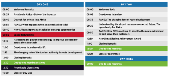 The three day program for June 9th-11th - AviaDev Africa 2021