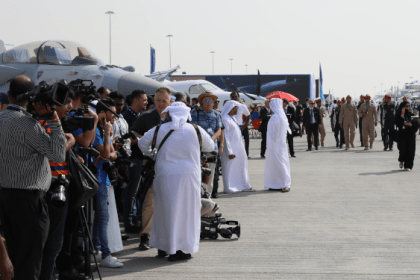 Image of a fighter jet at the Dubai Airshow